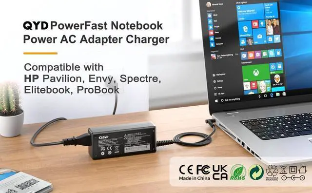 Alt view image 5 of 5 - Probook Charger, QYD 65W 19.5V 3.33A Laptop Charger Compatible with HP ProBook 450 G9 640 650 430 435 440 445 450 455 G8 G7 ENVY X360 15m-ee 15m-EU Pavilion 15-eg AC Power Adapter Replacement