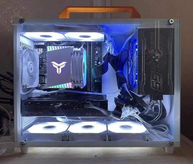 Alt view image 5 of 5 - SharGwa PC K88s Matx Case Small Compact Mini Tower Gaming PC Case Supports 33.5cm GPU 240 Water Cooling and ATX/SFX Power Supply (with Transparent Tempered Glass Side Panel)