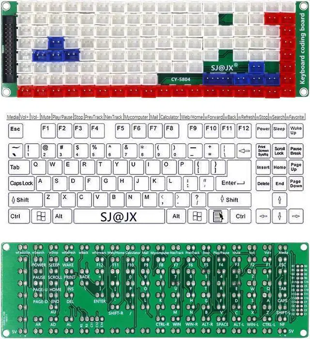 Alt view image 4 of 4 - SJ@JX Development Keyboard Encoder Board Game Controller DIY LED Keyboard Development Board Media Music USB Encoder Arcade DIY Kit