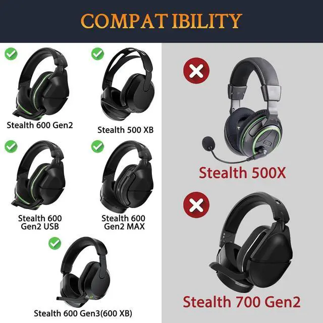 Alt view image 2 of 5 - SOULWIT Cooling-Gel Earpads Replacement for Turtle Beach Stealth 600 Gen 2 USB/MAX, 600 Gen3 PC/PS/XB, 500 XB Wireless Headset, Ear Pad Cushions with Noise Isolation Foam - Red Storm