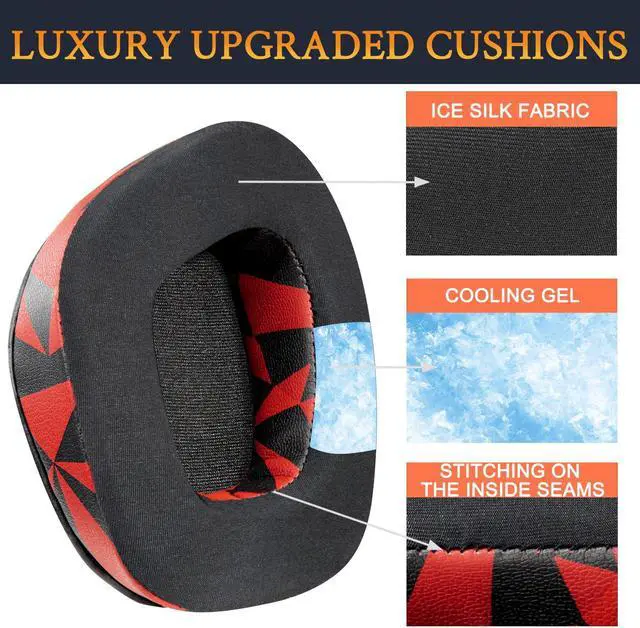 Alt view image 4 of 5 - SOULWIT Cooling-Gel Earpads Replacement for Turtle Beach Stealth 600 Gen 2 USB/MAX, 600 Gen3 PC/PS/XB, 500 XB Wireless Headset, Ear Pad Cushions with Noise Isolation Foam - Red Storm