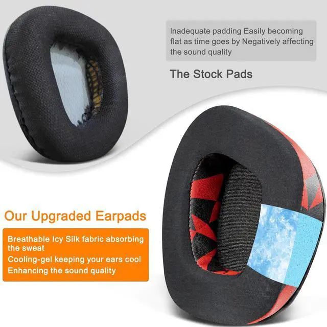 Alt view image 3 of 5 - SOULWIT Cooling-Gel Earpads Replacement for Turtle Beach Stealth 600 Gen 2 USB/MAX, 600 Gen3 PC/PS/XB, 500 XB Wireless Headset, Ear Pad Cushions with Noise Isolation Foam - Red Storm