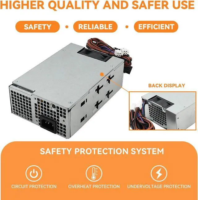 Alt view image 2 of 5 - Power Supply 500W Compatible with DELL XPS 8950 Vostro 3901 3910 Inspiron 3910 D12 Latitude D500 Optiplex 7000MT 7000 Precision T3660 L500EPS-01 VFFKJ DYW3N DPS-500AB-58A D500EPS-01 HU500EPS-00