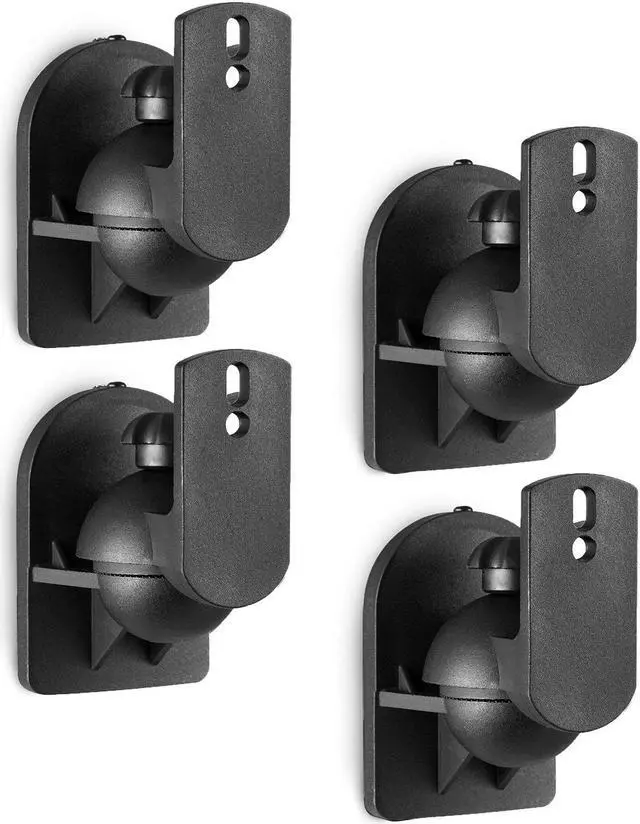Main image of WALI Speaker Wall Mounts, Bookshelf Speaker Wall Mount Brackets, Surround Sound Speaker Mounts, Hold up to 7.7 lbs, (SWM402), 4 Pack, Black
