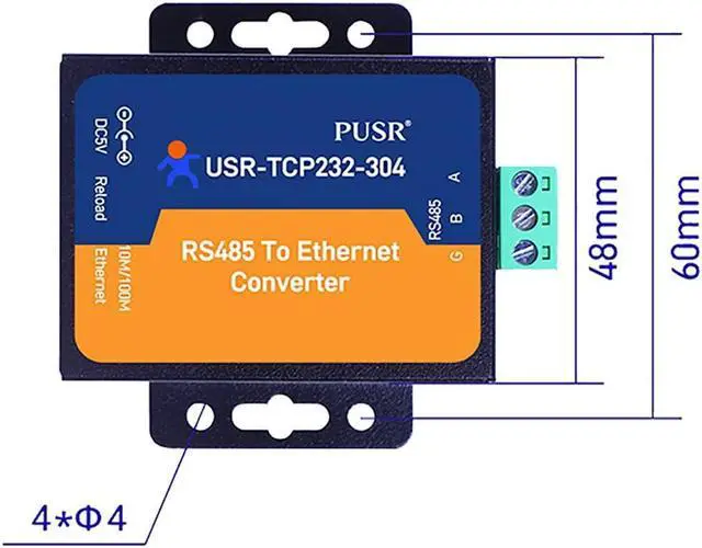 Alt view image 3 of 5 - YAKZALAX 1-Port Serial RS485 to Ethernet Converters Module RS485 to TCP/IP Modbus Gateway Built-in Webpage DHCP/DNS Supported USR-TCP232-304
