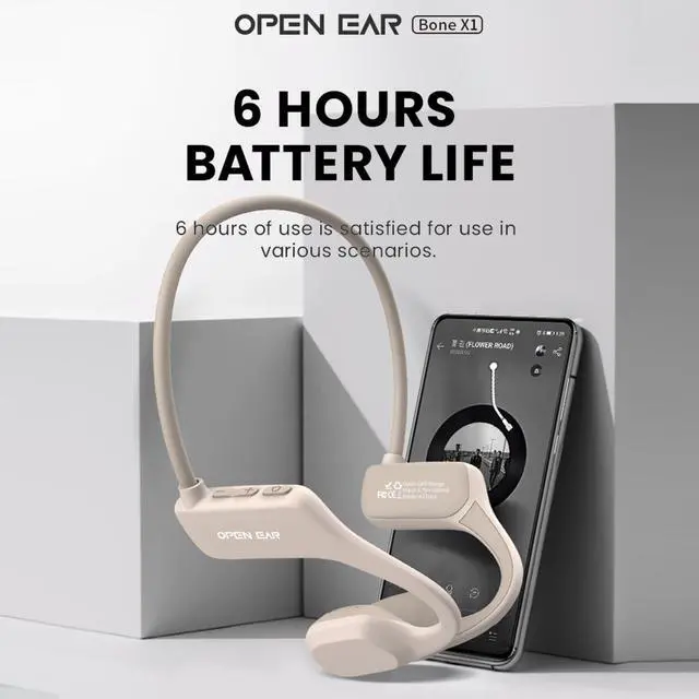 Alt view image 5 of 5 - XIMAND Bone Conduction Headphones,IPX5 Open-Ear Wireless Bluetooth 5.3 Magnetic Charging with Mic, 6Hr Playtime, Waterproof Sweatproof Earphones for Sports, Running, Gym, Hiking, Cycling - Black