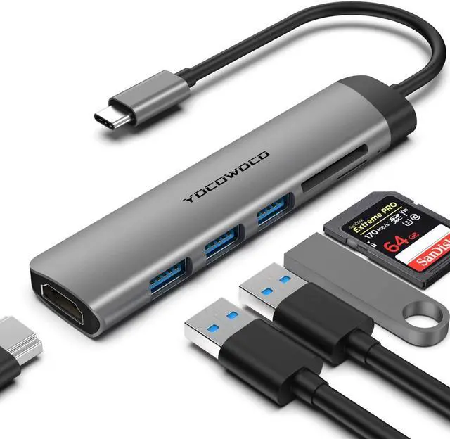 Alt view image 2 of 5 - USB C Hub 6-in-1 Multiport Adapter Dongle and Ear Pads Replacement fit Bose QuietComfort QC35/QC35 II