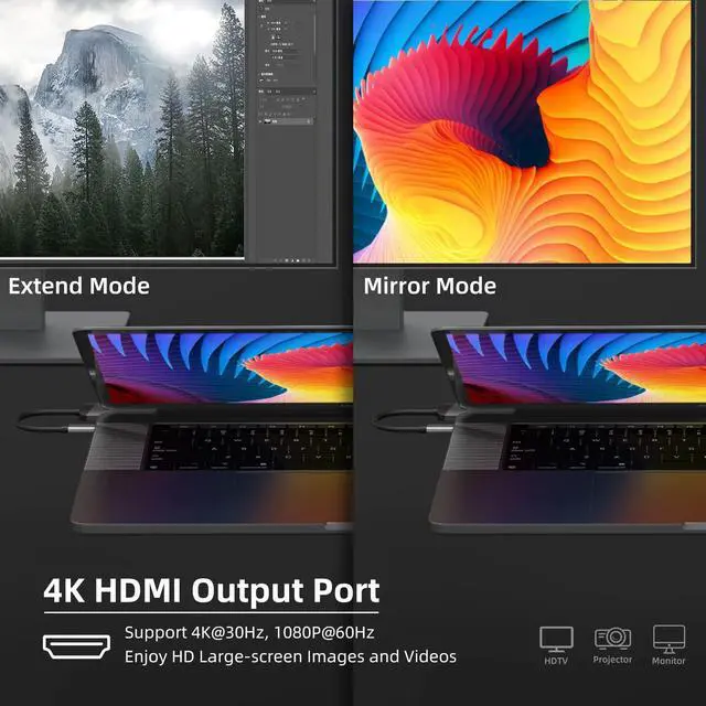 Alt view image 3 of 5 - USB C Hub 6-in-1 Multiport Adapter Dongle and Ear Pads Replacement fit Bose QuietComfort QC35/QC35 II