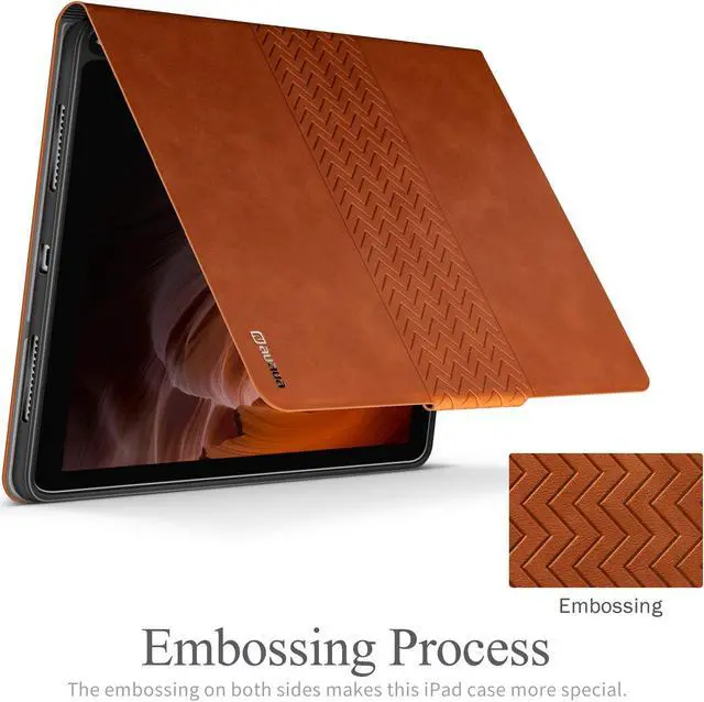 Alt view image 3 of 5 - auaua Case for iPad (A16) 11th Generation 11 Inch 2025, iPad 10th Generation 10.9 Inch 2022, with Pencil Holder, Auto Sleep/Wake, Adjustable Stand, PU Leather (Brown)
