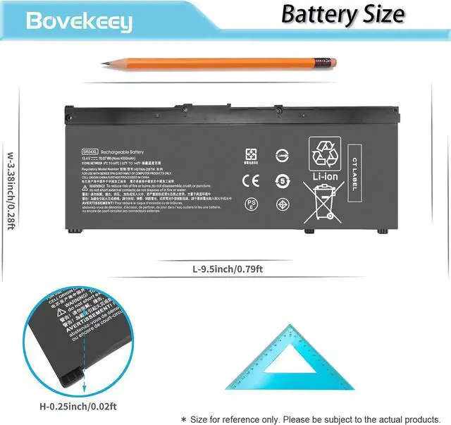 Alt view image 4 of 5 - SR04XL Battery SR03XL 15.4V 70.07WH for HP Omen 15-CE0XX 15-DC0XX 15-CE009LA 15-CE015DX 15-DC0051NR Pavilion 15-CB0XX 15-CX0XX 15-CB041NR 15-CX0056WM l08855-855 917678-1B1 917724-855 917678-2B1