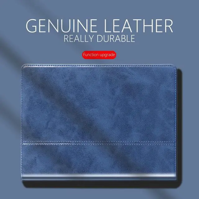 Alt view image 4 of 5 - NANRUIL for Ipad Pro 11-inch 4th/3rd/2nd/1st Generation Case Genuine Leather Cover Protective Shell for 2022/2021/2020/2018,Built-in Pencil Holder and Auto Wake/Sleep.Dark Blue