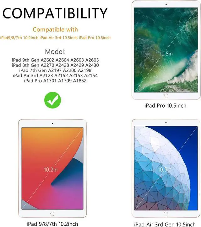 Alt view image 2 of 5 - TopPerfekt for iPad 9th Generation Keyboard Case 10.2inch 2021, Magnetically Absorbent, Auto Sleep/Wake, Pencil Holder for iPad 8th Gen 2020, 7th Gen 2019, Air 3rd, pro 10.5inch - Grey Leopard