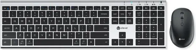 Main image of iClever Bluetooth Keyboard and Mouse, Rechargeable Wireless Keyboard and Mouse Combo with Numeric Keypad, Ultra-Slim Full Size Multi-Device Keyboard for Mac, iPad, MacBook, iPhone, Android, Windows