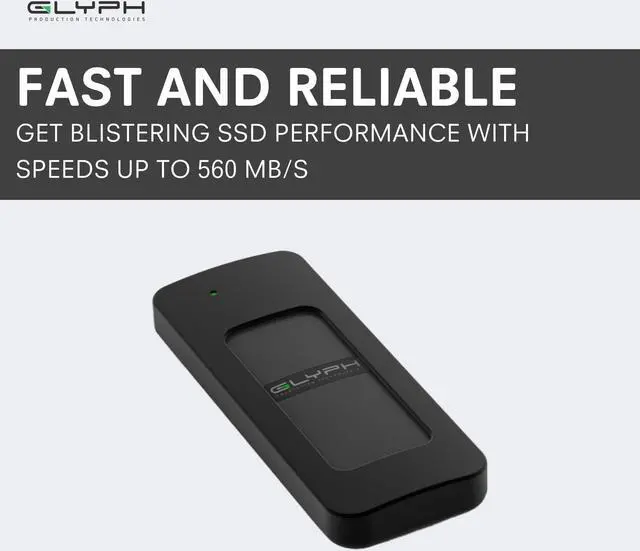 Alt view image 2 of 5 - Glyph Production Technologies Atom Portable SSD (2TB, Black)