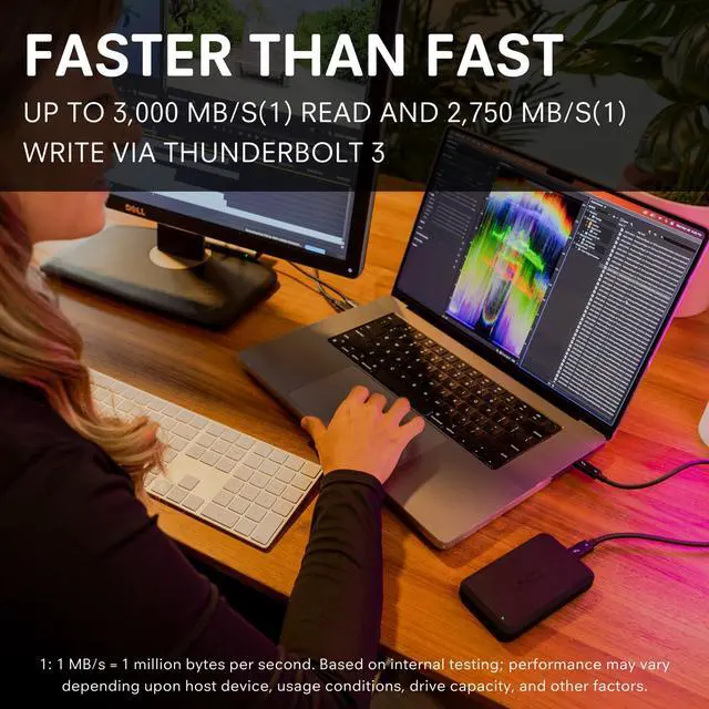 Alt view image 3 of 5 - Glyph Production Technologies Atom Pro 2, External NVMe Solid State Drive (SSD), Thunderbolt 3 (2TB)