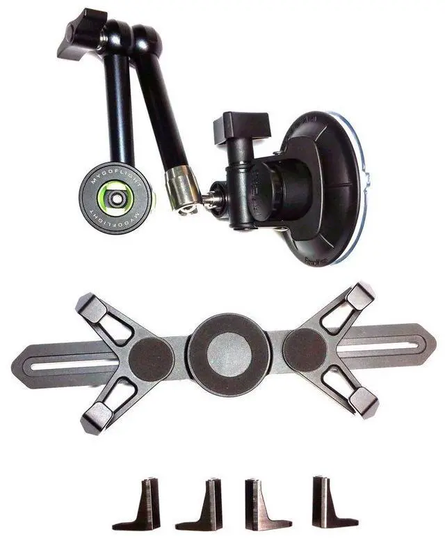 Alt view image 4 of 5 - MYGOFLIGHT Flex Suction Cup Articulated Arm Sport Mount and Universal Cradle Kit for Any 7-11 iPad Mini Air Pro Android Tablet PC for Airplane Car RV Truck Boat Window Mounting