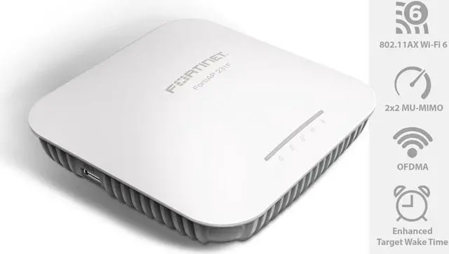 Alt view image 2 of 5 - Fortinet FortiAP 23JF | 2x2 Wi-Fi 6 (802.11ax), Indoor Wallplate Access Point - Tri Radio, Internal Antenna, 4 x GE RJ45 Ports (FAP-23JF-A)