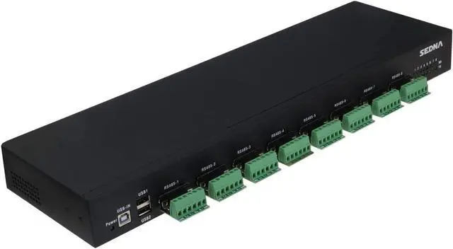 Main image of SEDNA - USB to 8 Port Serial Hub with 2 USB 2.0 Port - Com Port Retention - 1U 19 Inch Rack Mount