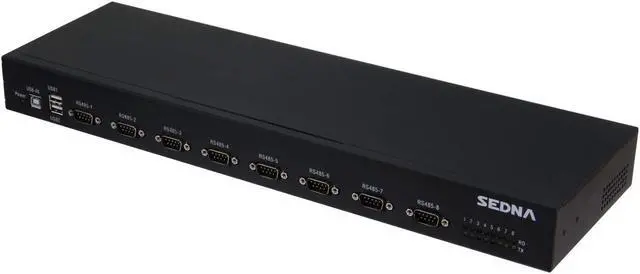 Alt view image 5 of 5 - SEDNA - USB to 8 Port Serial Hub with 2 USB 2.0 Port - Com Port Retention - 1U 19 Inch Rack Mount