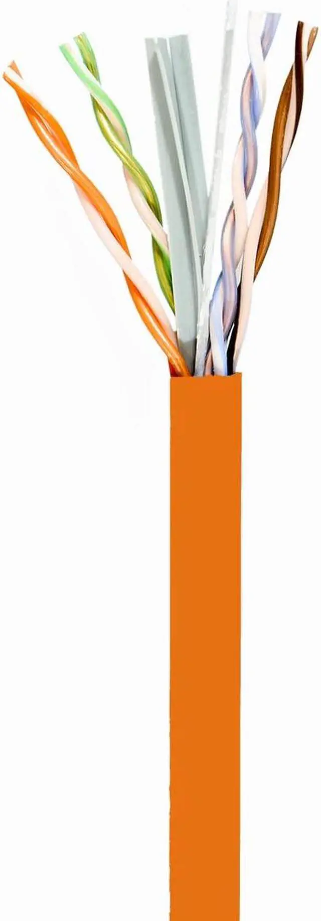 Alt view image 2 of 5 - Cat6 Plenum CMP (Cat6e), Ethernet Cable 1000ft, 23AWG UTP, 600MHz, Solid Bare Copper, UL Certified, w/Spline(Noise Reducing Cross Separator), Easy to Pull (Reelex II Box), Bulk Network Cable - Orange