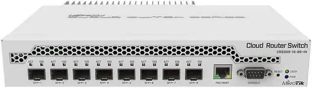 Main image of Mikrotik Network Switch CRS309-1G-8S+IN Desktop Switch 1-Port Gigabit Ethernet and 8-Port SFP+ 10Gbps