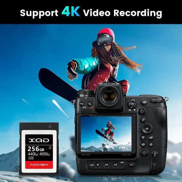 Alt view image 4 of 5 - INDMEM XQD 256GB Memory Card, 5X Tough MLC XQD Flash Memory Card High Speed G Series| Max Read 440MB/s, Max Write 400MB/s