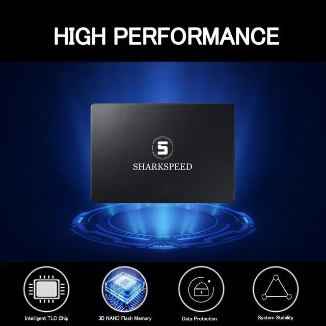 Alt view image 2 of 5 - S SHARKSPEED SSD 4TB 2.5 Internal Solid State Drive SATA 3 3D NAND 6Gb/s Read Speed up to 550 MB/s (2.5Inch, 4TB)