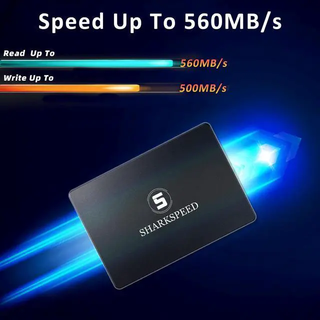 Alt view image 3 of 5 - S SHARKSPEED SSD 4TB 2.5 Internal Solid State Drive SATA 3 3D NAND 6Gb/s Read Speed up to 550 MB/s (2.5Inch, 4TB)