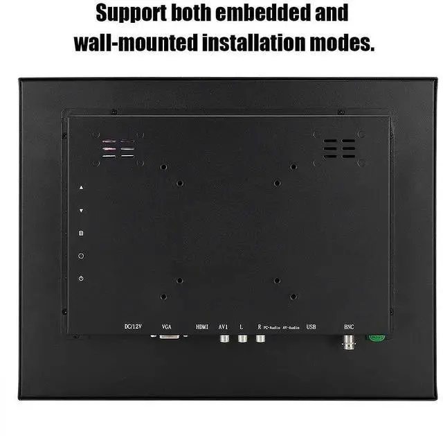 Alt view image 5 of 5 - Dpofirs 15inch 4:3 Display, 1024x768 Embedded Industrial, Metal Industrial Display Non-Touch Monitor, for HDMI/VGA/AV/BNC/USB,for PC/TV/CCTV/Computer/Camera(US)