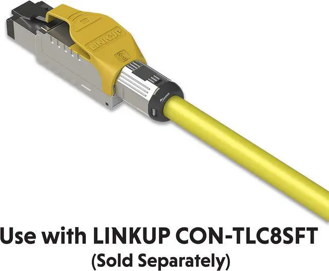 Alt view image 3 of 5 - LINKUP - Cat8 Ethernet Cable S/FTP 22AWG Screened Solid Cable | 2000MHz (2GHz) up to 40Gbps | Future 5th-Gen Ethernet LAN Network 40G Structure Wires |Yellow| 50 Meter Bulk (Termination Required)
