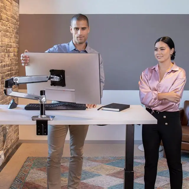 Alt view image 5 of 5 - Ergotron  LX Monitor Arm, Single Monitor Desk Mount  fits Flat Curved Ultrawide Computer Monitors up to 34 Inches, 7 to 25 lbs, VESA 75x75mm or 100x100mm  Polished Aluminum