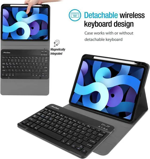 Alt view image 4 of 5 - ProCase Keyboard Case for iPad Air 11-inch (M3/M2) 2025/2024 / iPad Air 5/4 10.9" 2022 2020 Case with Magnetically Detachable Wireless Keyboard -Black