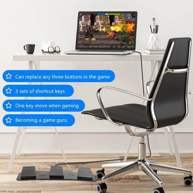 Alt view image 5 of 5 - PCsensor Foot Pedal PC Triple Foot Switch Programmable Keyboard Customized Hotkey Video Game Office Equipment Control HID