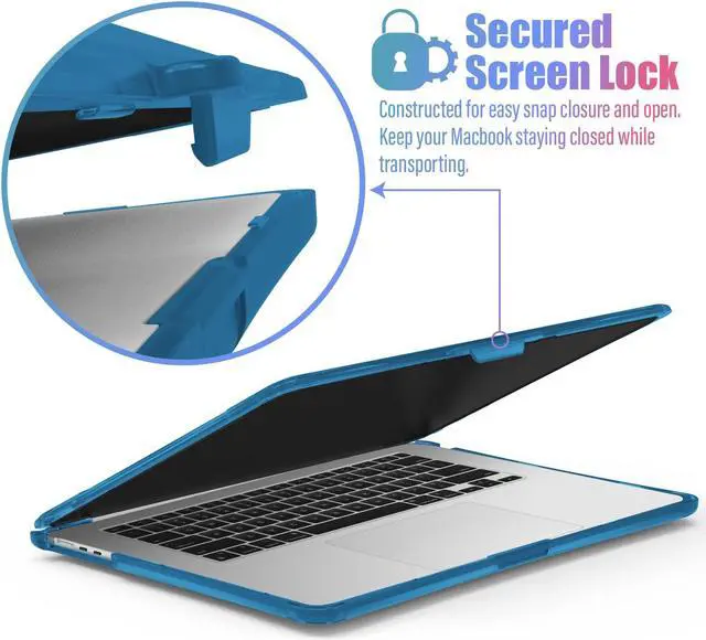 Alt view image 4 of 5 - IBENZER Hexpact Compatible with 2025 2024 2023 2022 MacBook Air 13 inch Case M4 A3240 M3 A3113 M2 A2681, Heavy Duty Case & KeyboardCover & ScreenFilm for Mac Air 13.6, Navy Blue, HPE-KK-NVBL+2