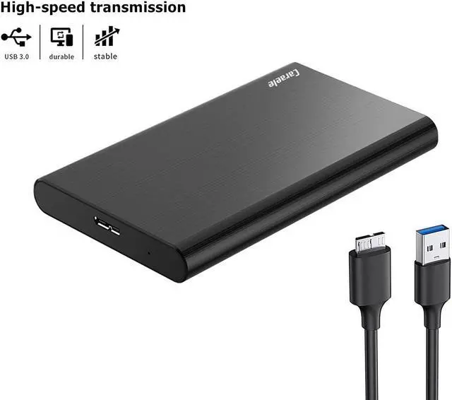 Alt view image 2 of 5 - Caraele 750GB Ultra Slim Portable External Hard Drive USB3.0 HDD Storage Compatible for PC, Desktop, Laptop, MacBook, Chromebook, Xbox One, Xbox 360, PS4 (Black)