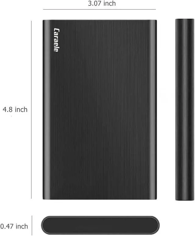 Alt view image 5 of 5 - Caraele 750GB Ultra Slim Portable External Hard Drive USB3.0 HDD Storage Compatible for PC, Desktop, Laptop, MacBook, Chromebook, Xbox One, Xbox 360, PS4 (Black)