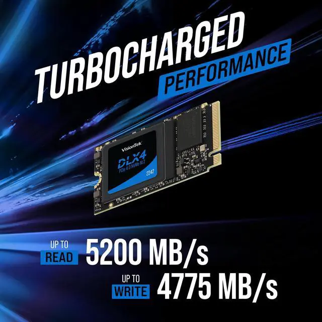 Alt view image 2 of 5 - VisionTek 2242 DLX4 M.2 SSD - 2TB - PCIe Gen 4.0 x4 NVMe - 2900MB/s Read, 4775MB/s Write - Laptops, Handheld Gaming PCs, NUC