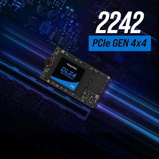 Alt view image 3 of 5 - VisionTek 2242 DLX4 M.2 SSD - 2TB - PCIe Gen 4.0 x4 NVMe - 2900MB/s Read, 4775MB/s Write - Laptops, Handheld Gaming PCs, NUC