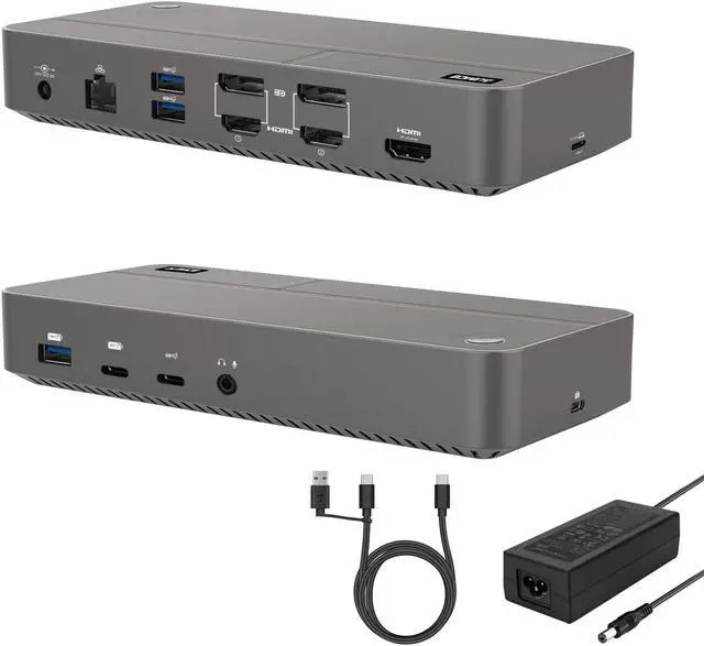 Main image of AUIMCE DisplayLink Docking Station 3 Monitors with 130W Power Supply,15 in 1 USB C Triple 4K Display Dock for M1 M2 M3 M4 Thunderbolt MacBook Pro/Air and USB-C/A Port Windows Laptops (3 HDMI, 2 DP)