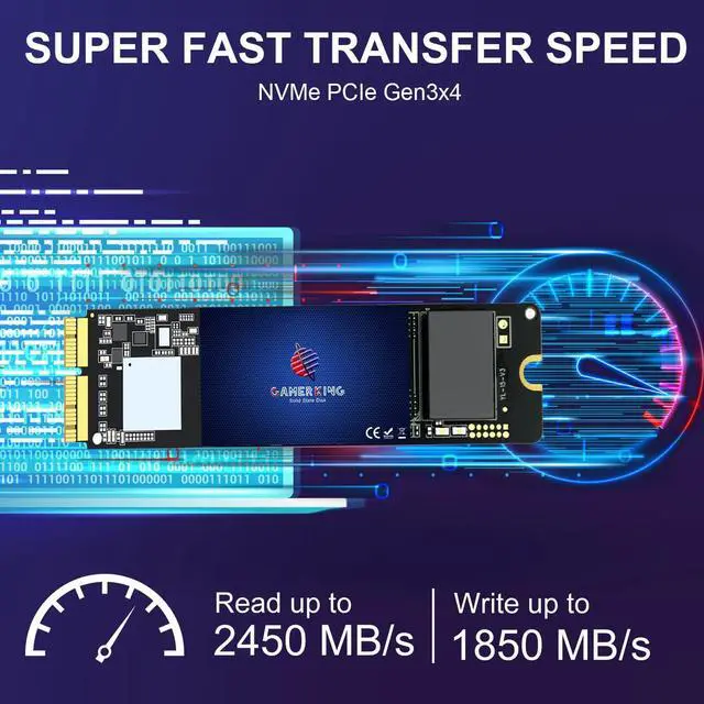 Alt view image 2 of 5 - GAMERKING 2TB NVMe SSD MacBook [Original Interface] High Performance Replacement SSD for MacBook Air A1465 A1466 2013-2017/MacBook Pro A1398 A1502 Retina 2013-2015, 3D NAND TLC PCIe Gen3 M.2 SSD