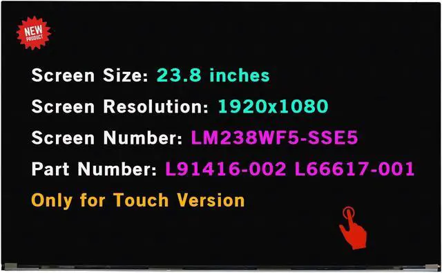 Main image of LM238WF5-SSE5 for HP 24-df0130m 24-df0030 24-df0032ds 24-df0037c 24-df0040 24-df0056 24-df0170 LCD Touch Screen Replacement