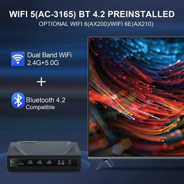Alt view image 5 of 5 - HISTTON Mini PC Windows 11 Pro, Core i9-11900H(8 Cores 16 Threads, Up to 4.9GHz) 64GB DDR4 1TB NVME SSD Wi-Fi 5/BT4.2/4K Triple Display DP/HD/Type-C Mini Desktop Computer Small PC for Business Home