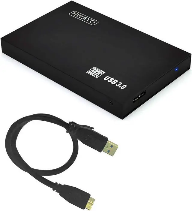 Main image of HWAYO 2.5'' 1TB Ultra Slim Portable External Hard Drive USB3.0 HDD Storage for PC/Desktop/Laptop/MacBook/Chromebook/Xbox One (Black)