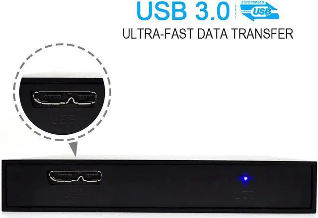 Alt view image 3 of 5 - HWAYO 2.5'' 1TB Ultra Slim Portable External Hard Drive USB3.0 HDD Storage for PC/Desktop/Laptop/MacBook/Chromebook/Xbox One (Black)