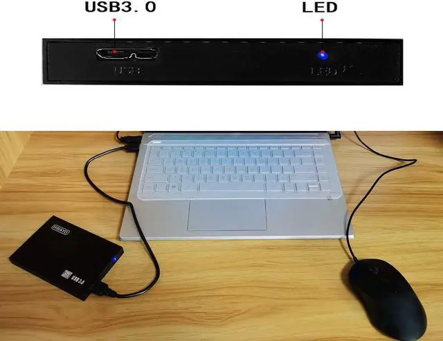 Alt view image 5 of 5 - HWAYO 2.5'' 1TB Ultra Slim Portable External Hard Drive USB3.0 HDD Storage for PC/Desktop/Laptop/MacBook/Chromebook/Xbox One (Black)