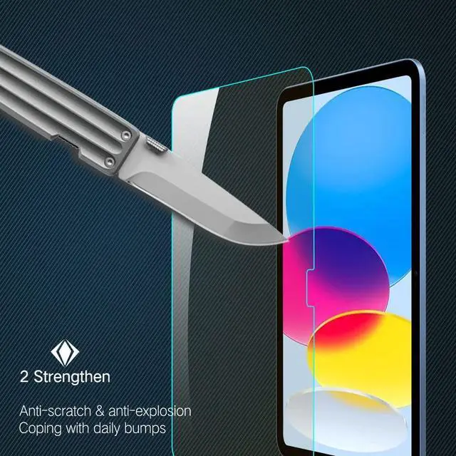 Alt view image 4 of 5 - PERFECTSIGHT Anti Blue Light Screen Protector Compatible with iPad A16 2025 11th/10th 2022 Generation (11/10.9 Inch), [Medical-Grade HD Eye Protection] Blue Light Filter 6 Radiations Tempered Glass