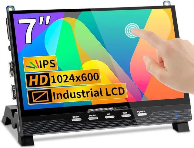 Main image of Magedok 7 Inch HDMI Touchscreen Display Compatible with Raspberry Pi 5,1024x600 Pixel IPS,Sunlight Readable,Built-in SpeakersDriver-Free