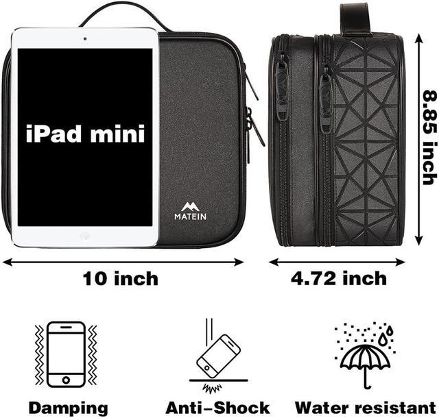 Alt view image 4 of 5 - Cable Organizer Bag, Waterproof Travel Electronic Storage with Adjustable, Shockproof Portable Double Layer Tech Bags Carrying Case for Cord, Earbuds, Charger, SD Card, Tech Gifts, Black