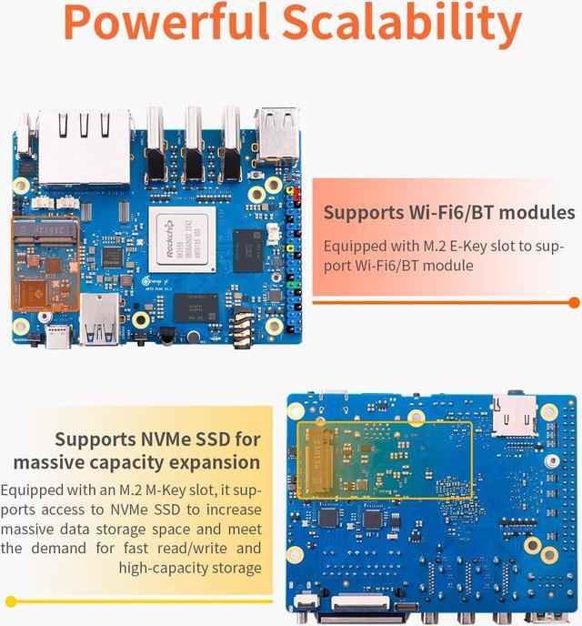 Alt view image 4 of 5 - Orange Pi 5 Plus 32GB with 256GB eMMC Module Rockchip RK3588 8 Core 64 Bit Single Board Computer, 2.4GHz Frequency AI Accelerator NPU Run Orange Pi OS, Android, Linux (Pi 5 Plus 32G+Supply+256GB eMMC)