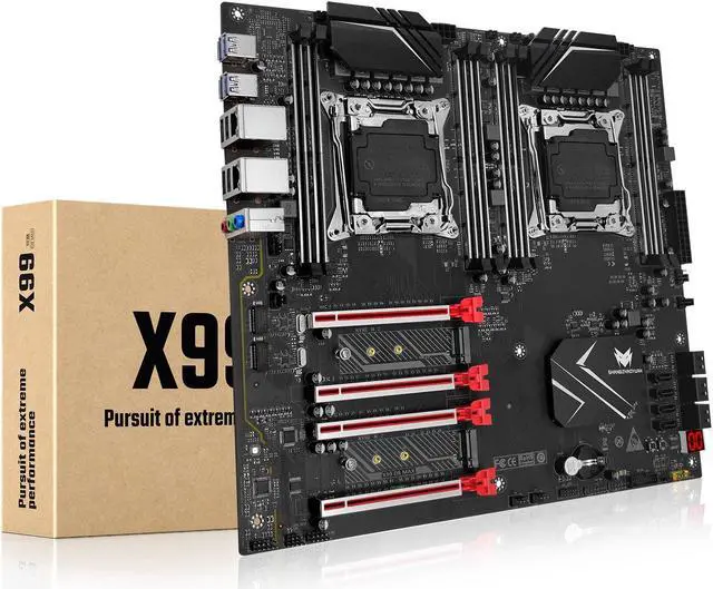 Main image of SHANGZHAOYUAN X99 Dual CPU Motherboard LGA 2011-3 Server Motherboard for Intel i7 5th/6th Gen Xeon E5 V3/V4 Series (E-ATX, 8*DDR4 ECC Max 256G, 2*NVME M.2, 2*Gb LAN, SATA 3.0, PCIe 3.0)